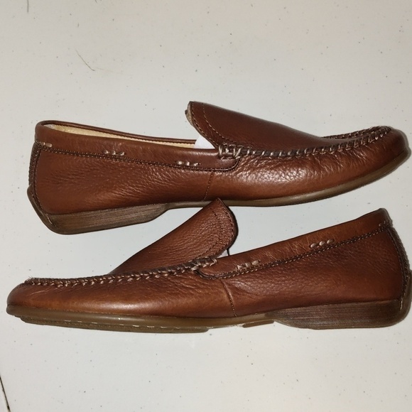 Frye Men\'s Lewis Venetians brown loafer Leather Shoes  size 8 main image 4